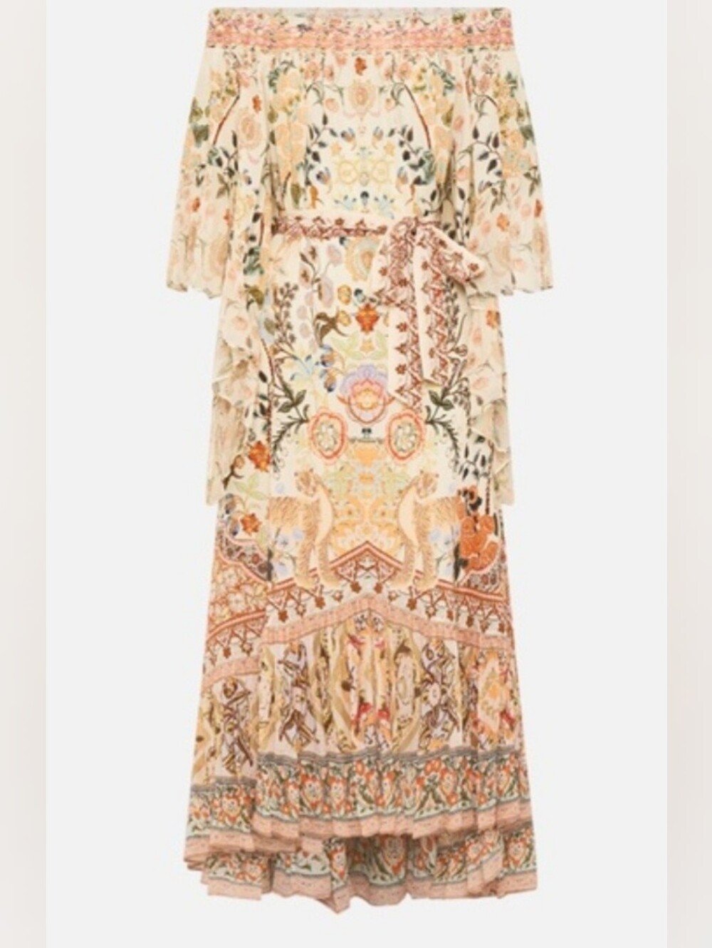 Camilla Floral High Low Hem Off-Shoulder Midi Dress Size XXL  NWT